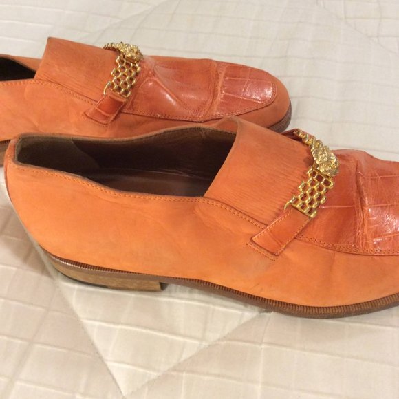 Matteo & Massimo Genuine Alligator Orange Loafer main image 7
